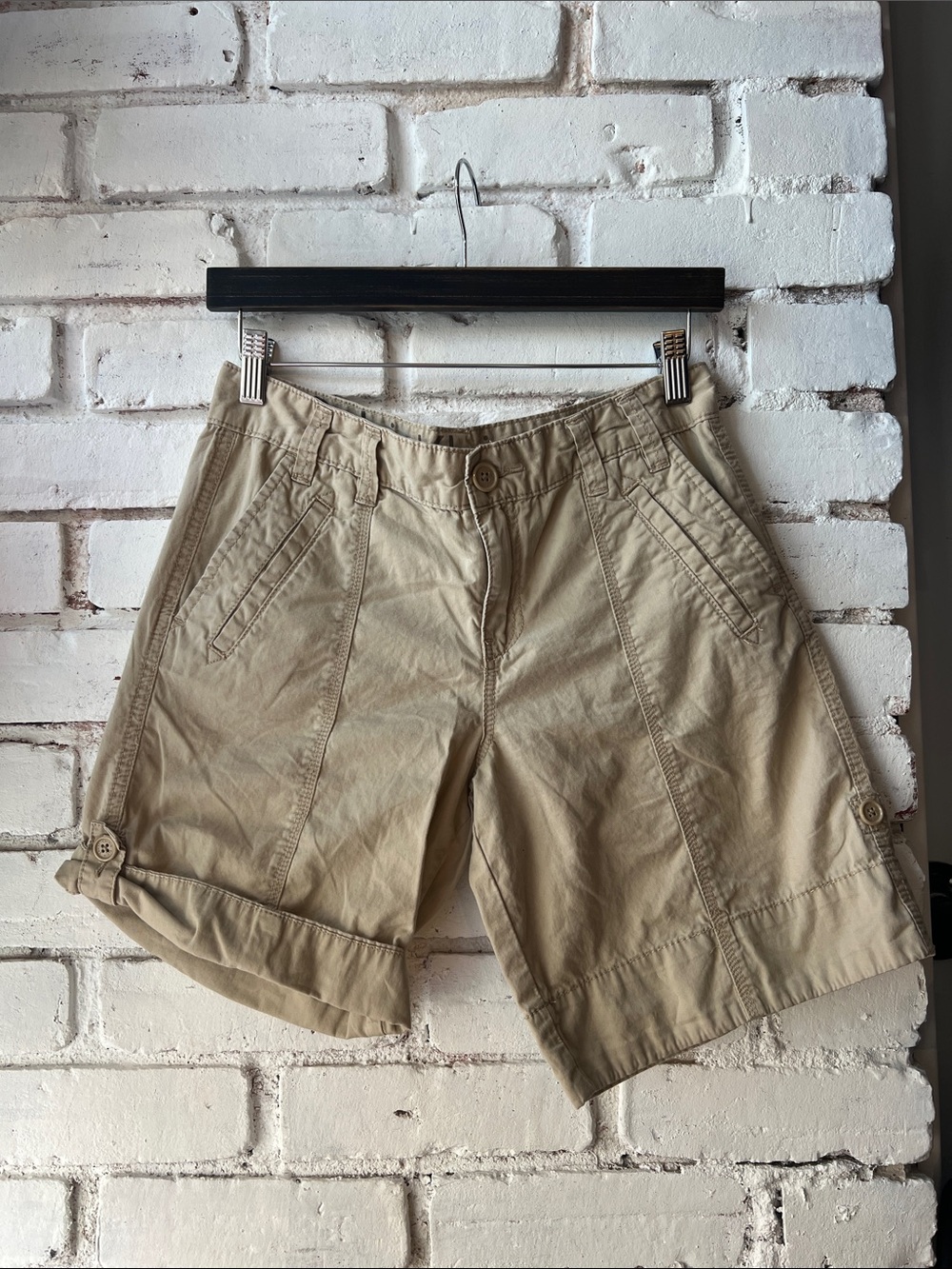 Y2K men’s Bermuda Casual Khaki Cargo Shorts - Lightweight Summer button cuff